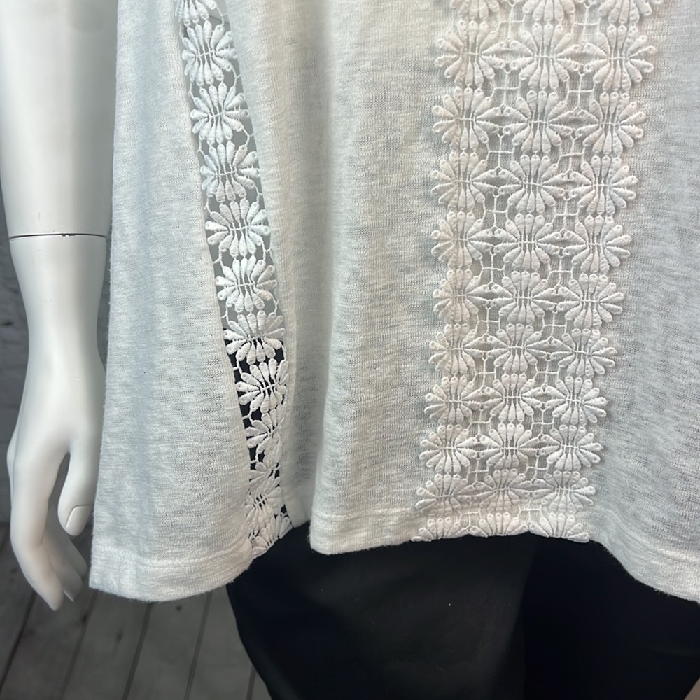 JM Collection White Slub Knit Crochet Top Plus Size XXL - Picture 7 of 7